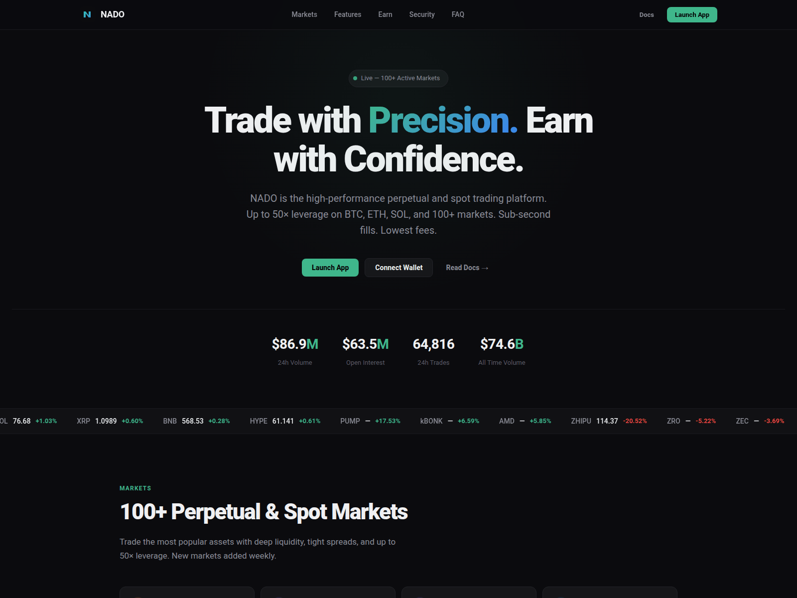 Screenshot of nado-xyz.com