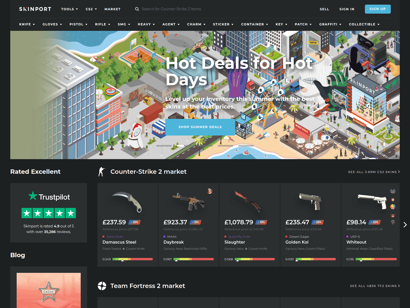 Screenshot of skinsport.net