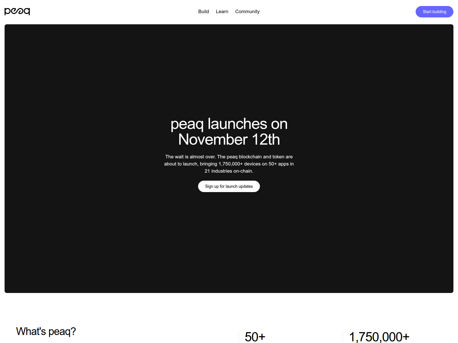 Screenshot of launch-peaqnetwork.pages.dev