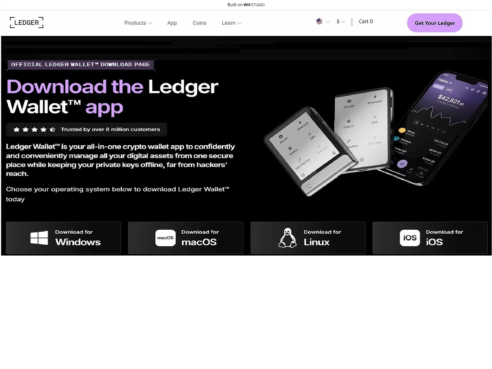 Screenshot of home-ledgeapp.wixstudio.com