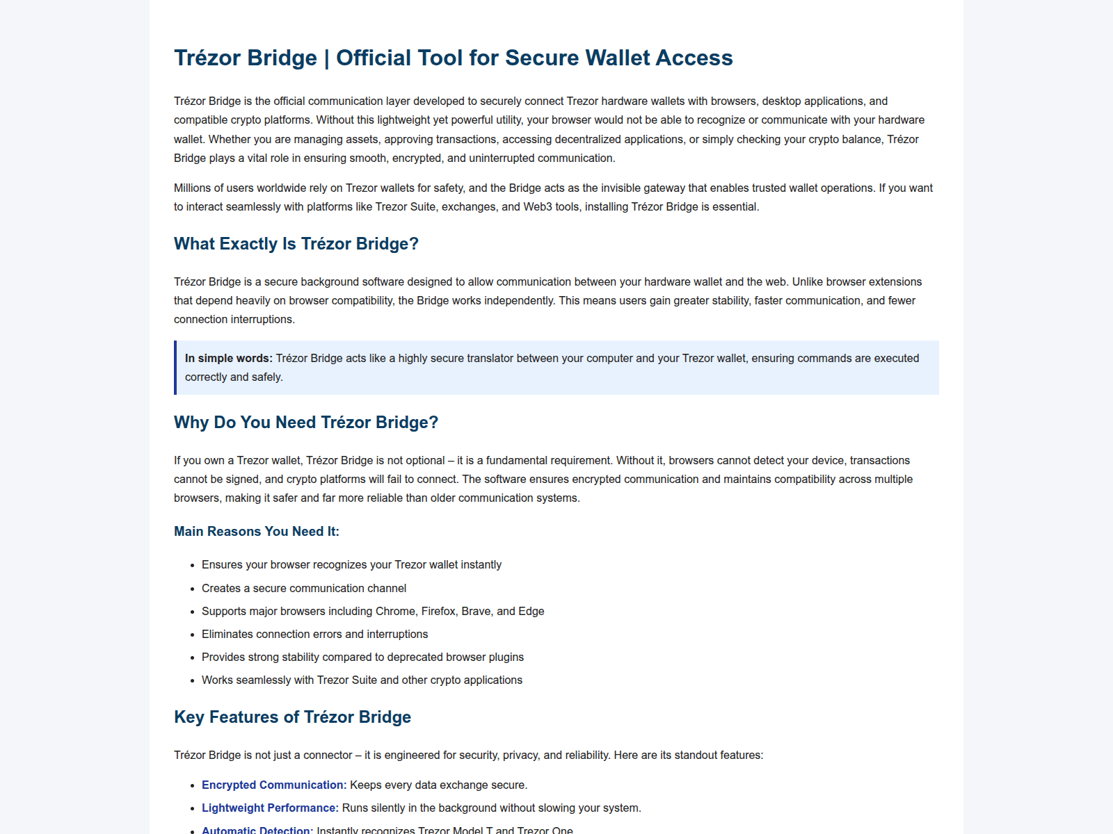 Screenshot of bridgs-ustrezor.wasmer.app