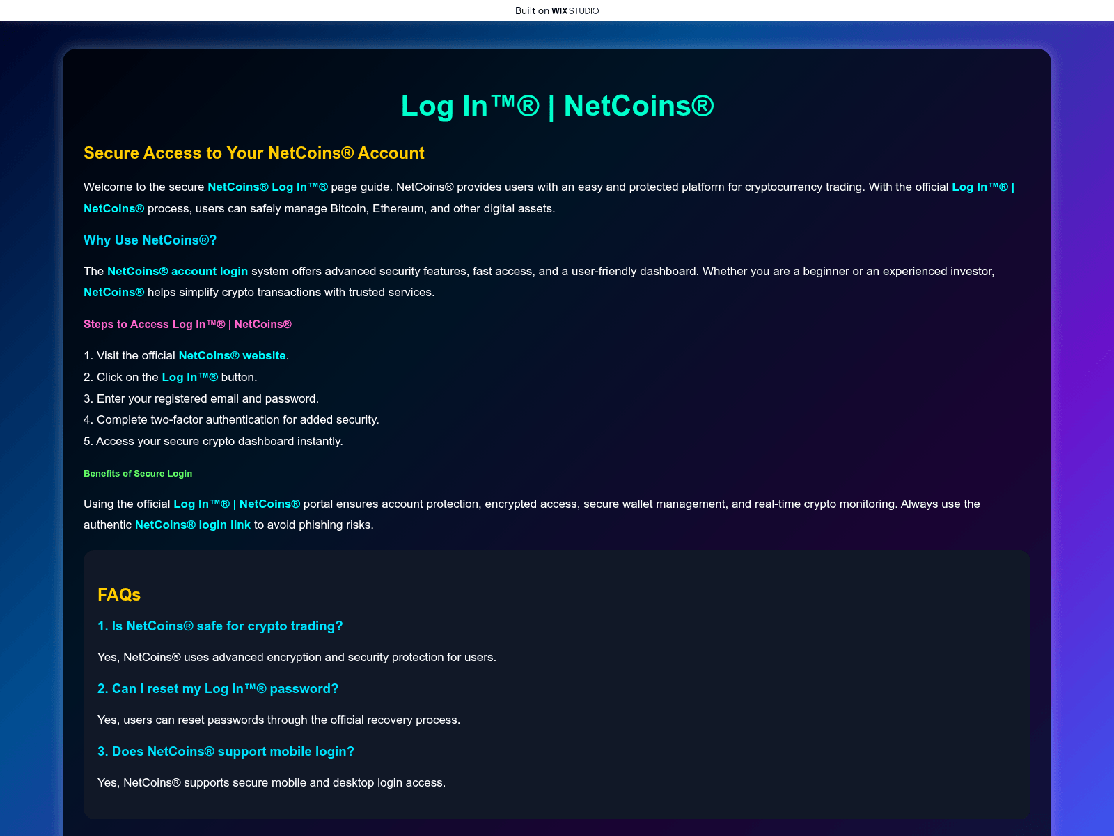 Screenshot of nettcoinscdnapps.wixstudio.com