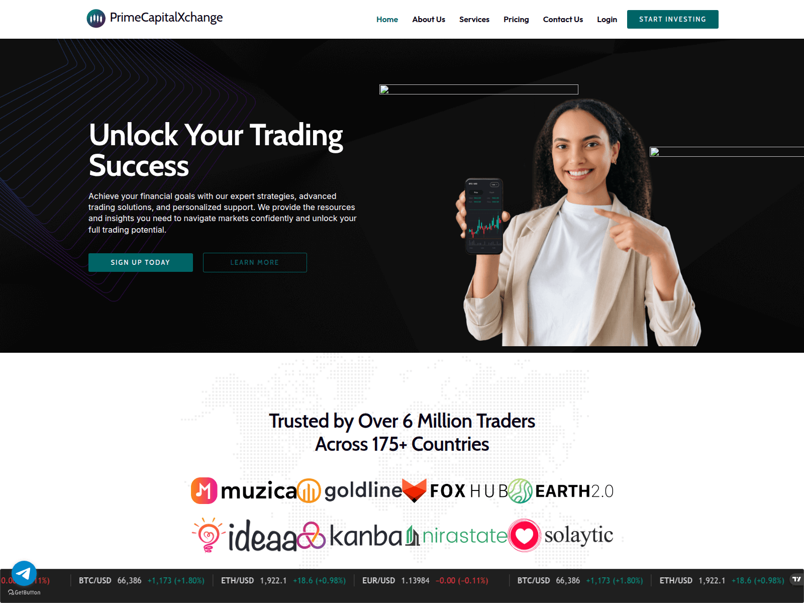 Screenshot of primecapitalxchange.com