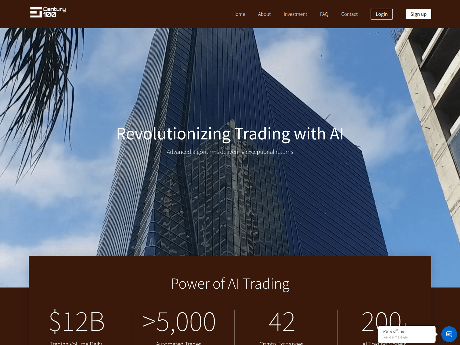 Screenshot of century100investment.com