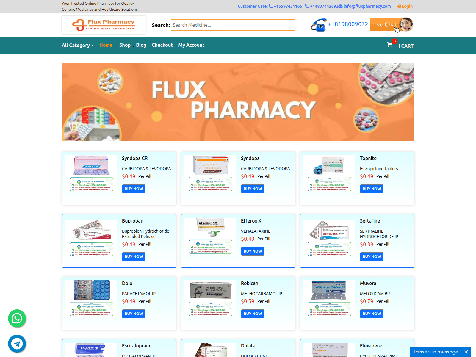Screenshot of fluxpharmacy.com