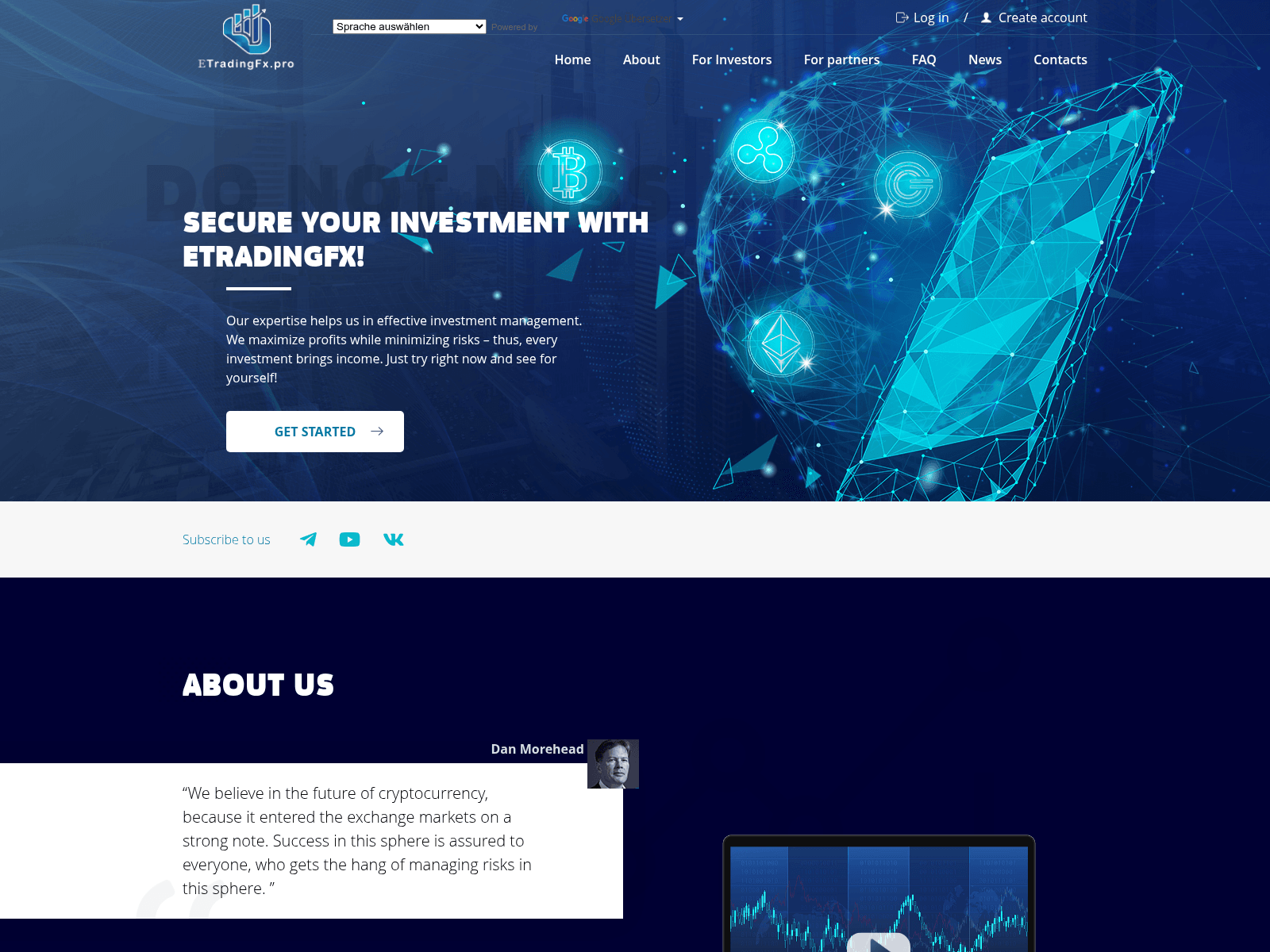 Screenshot von etradingfx.pro