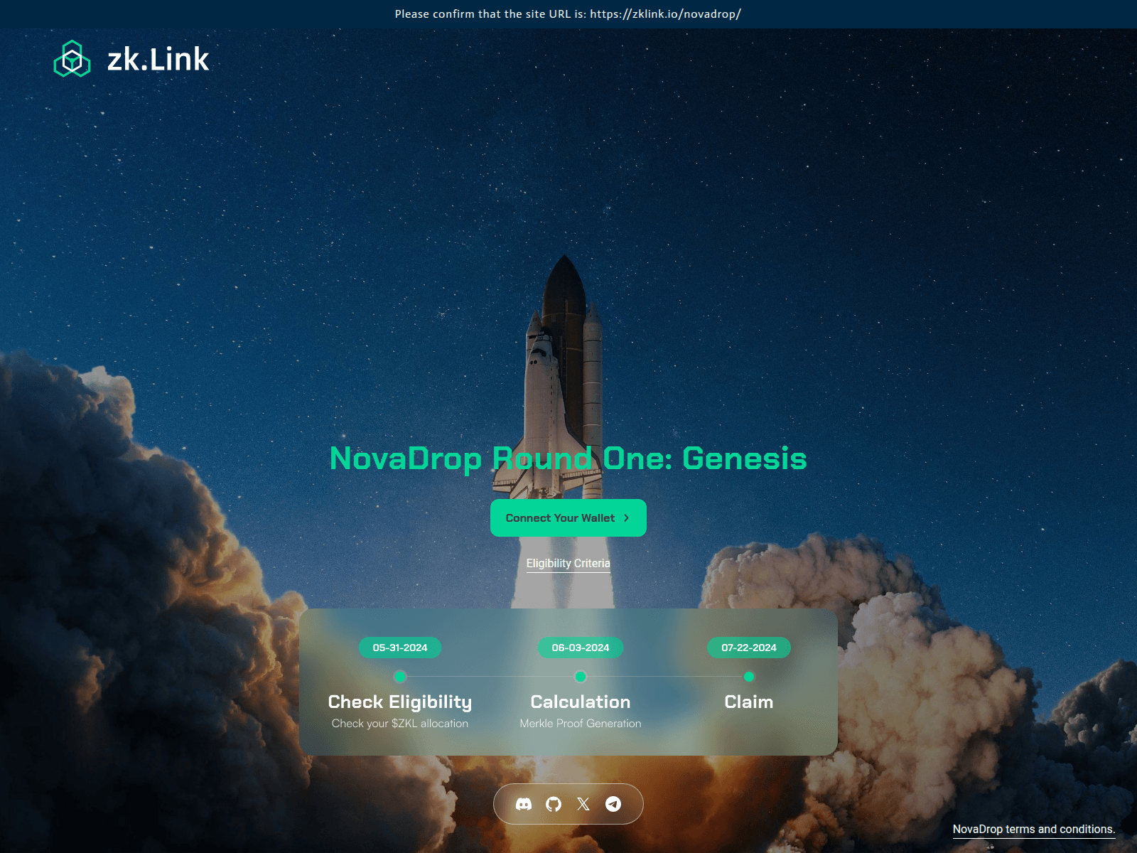 Screenshot of zklink-eligibility-akf.pages.dev
