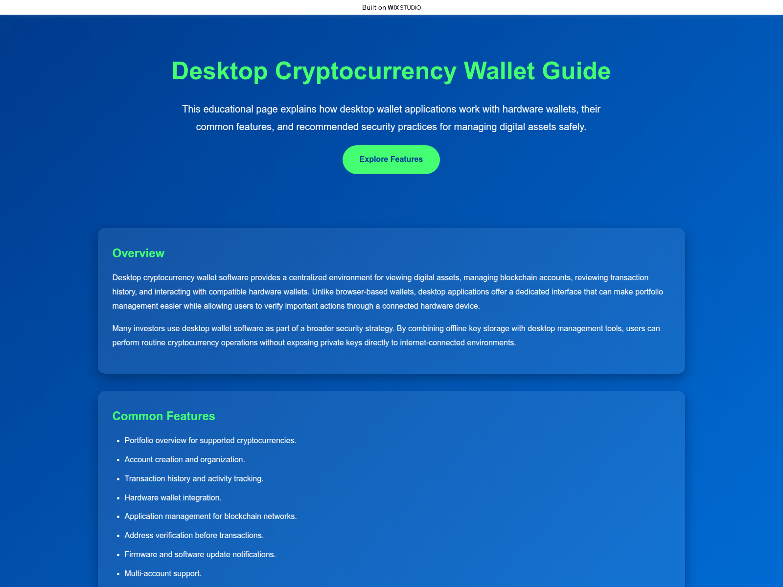 Screenshot of our-desktop.wixstudio.com