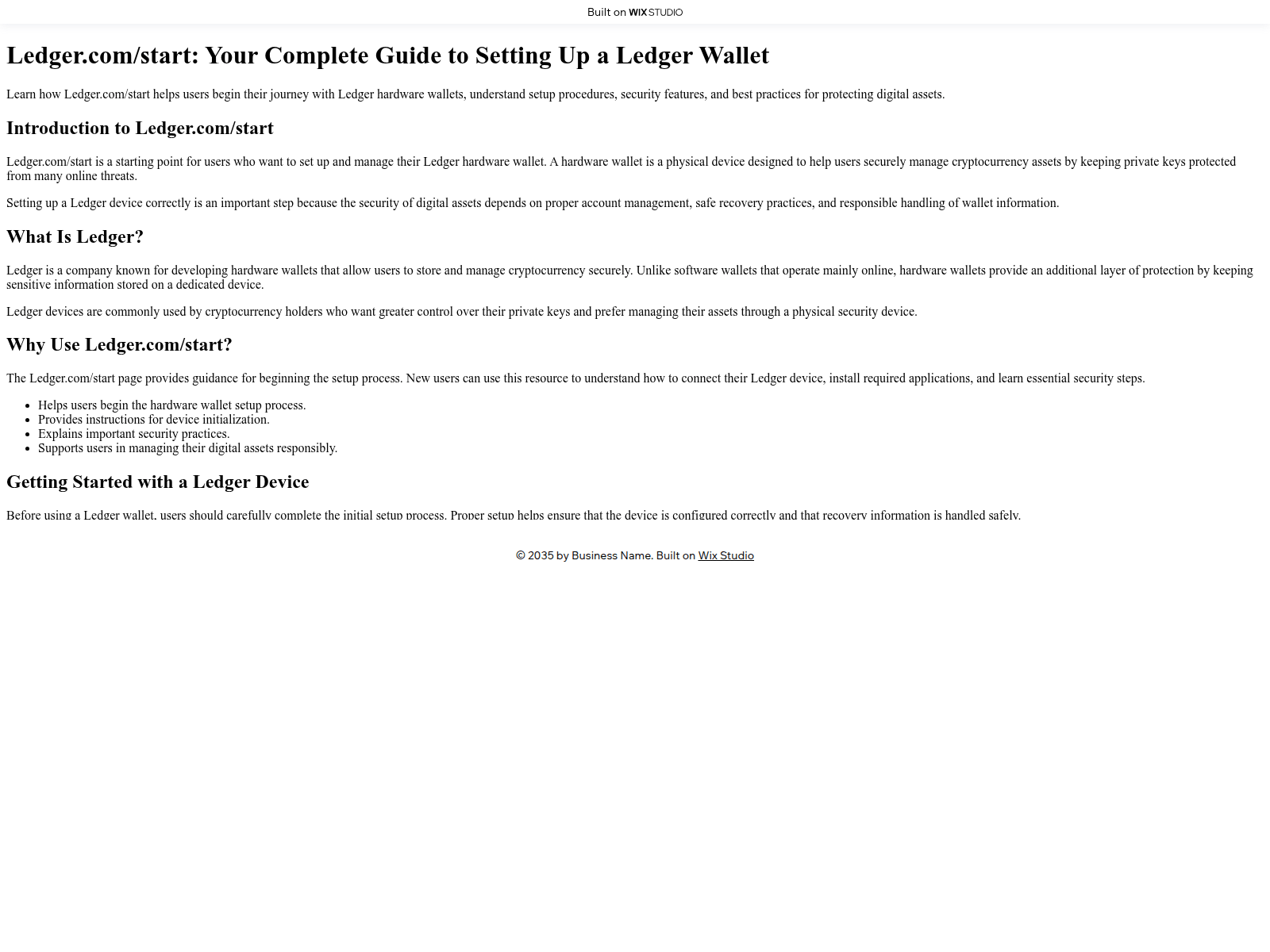 Screenshot of connect-ledgren.wixstudio.com