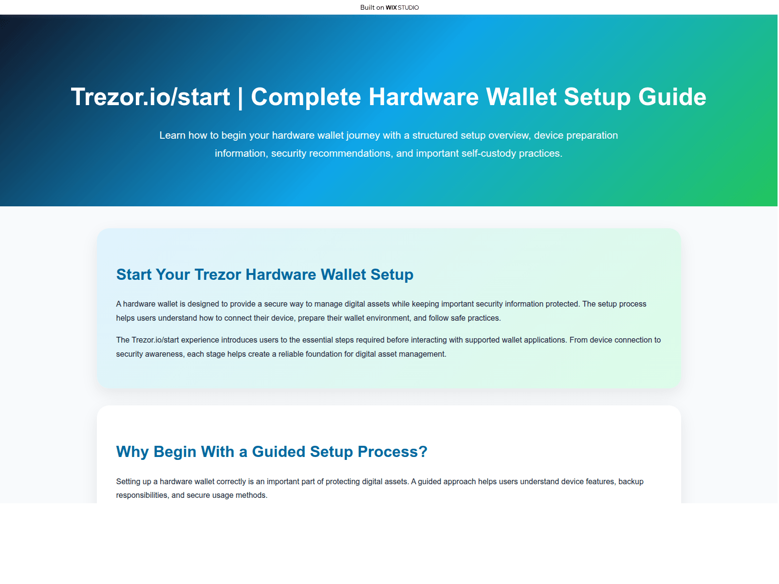 Screenshot of begin-iostarts.wixstudio.com