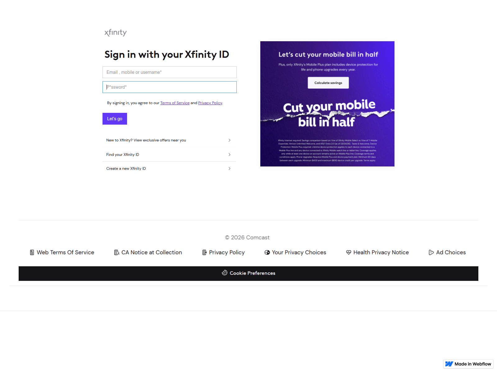 Screenshot of l0ginxftjtjtjupdatetjtj96956200ne9tj.webflow.io