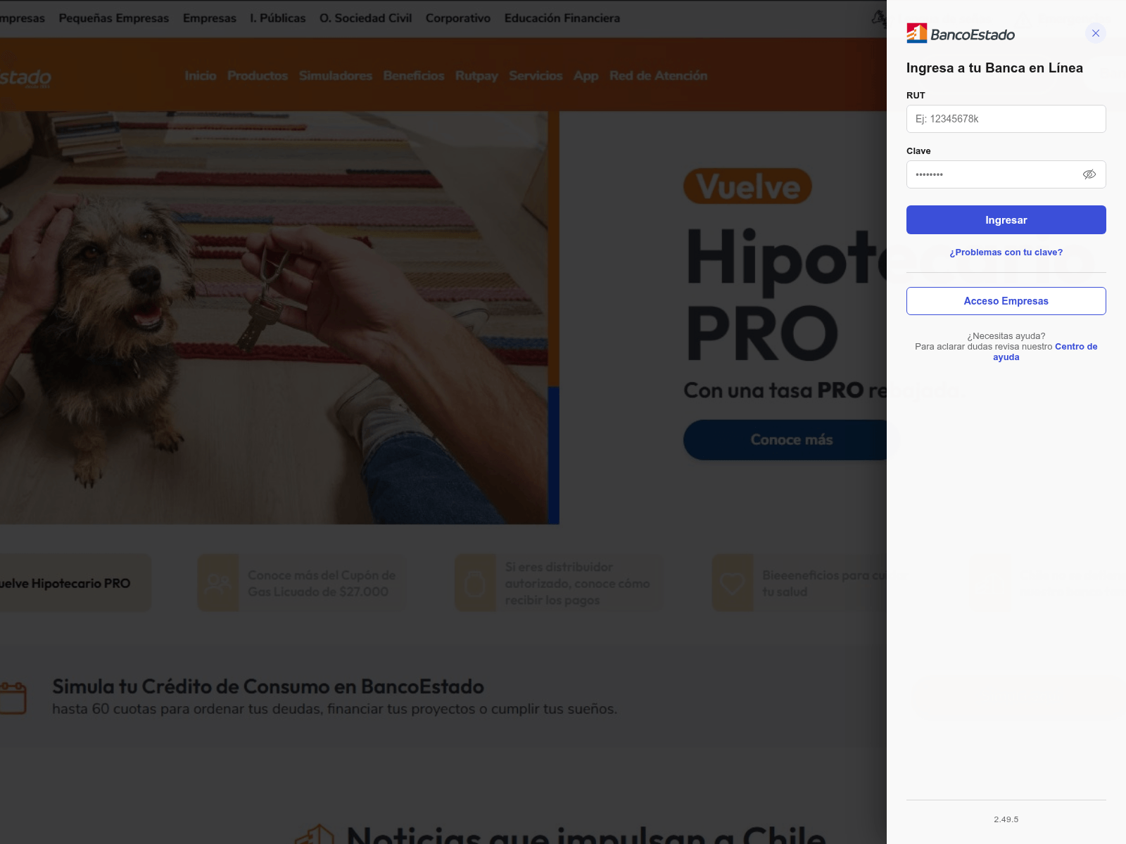Screenshot of app.estado-online.com