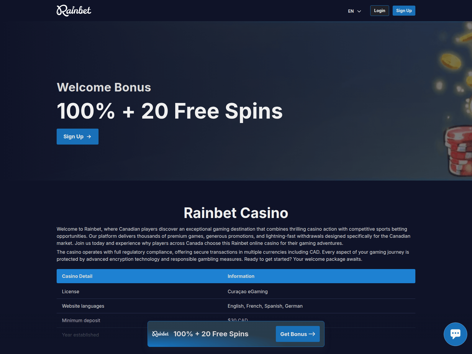 Screenshot of rain-bet.xyz