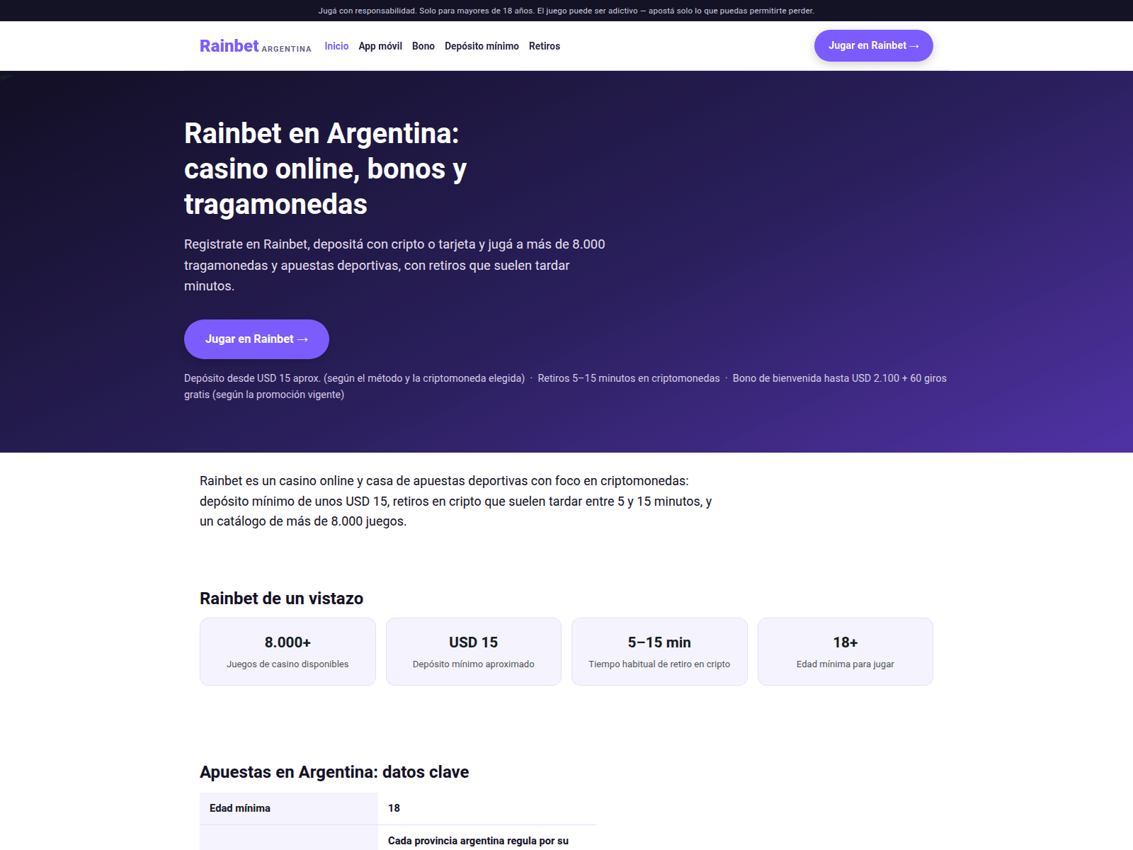 Screenshot of rainbet-argentina.com