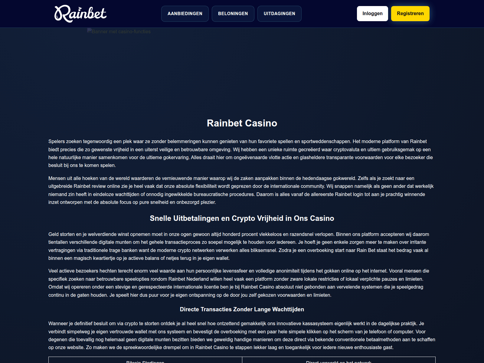 Screenshot of casinorainbet-nl.com