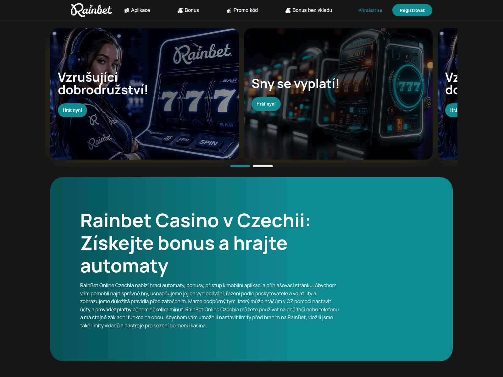 Screenshot of rainbetcasino-cz.eu.com