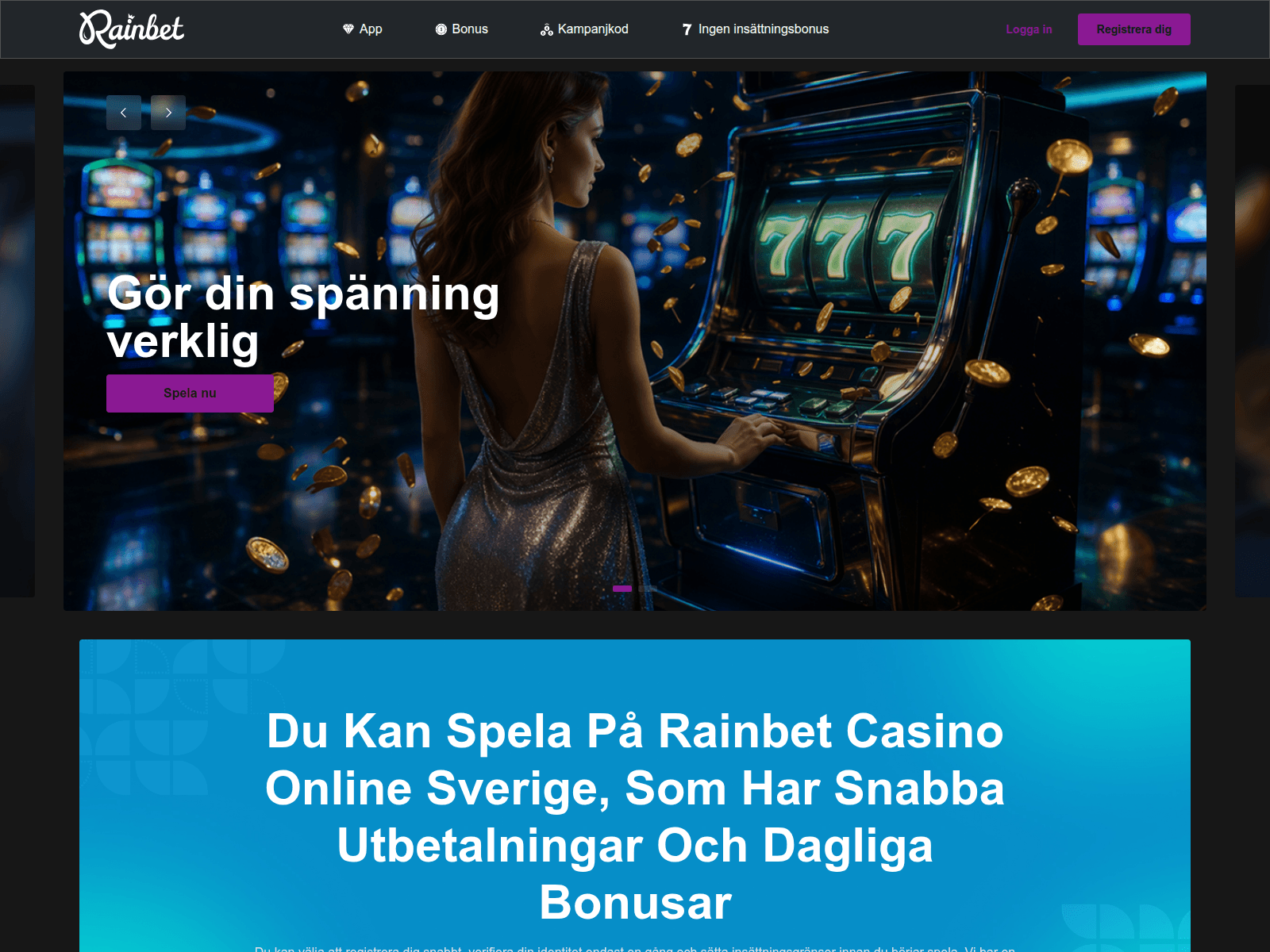 Screenshot of rainbetcasino-se.se