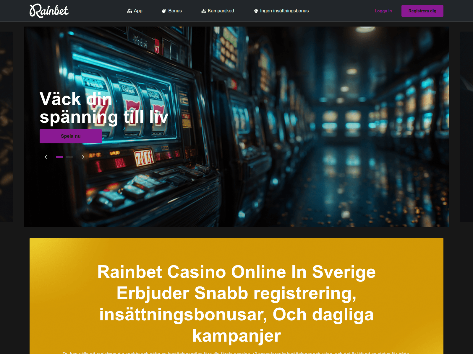 Screenshot of rainbets.se