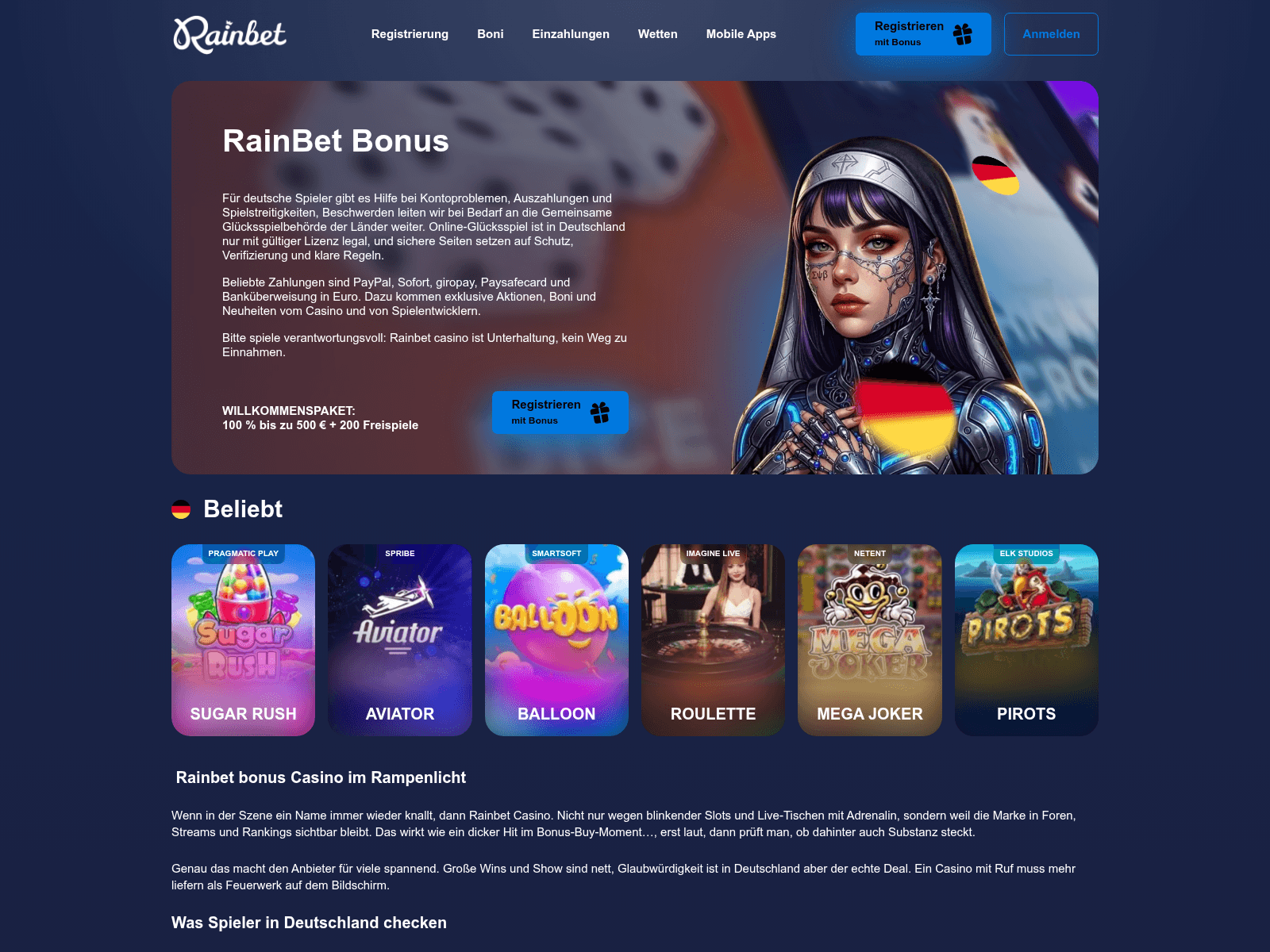 Screenshot of rainbetbonus.de