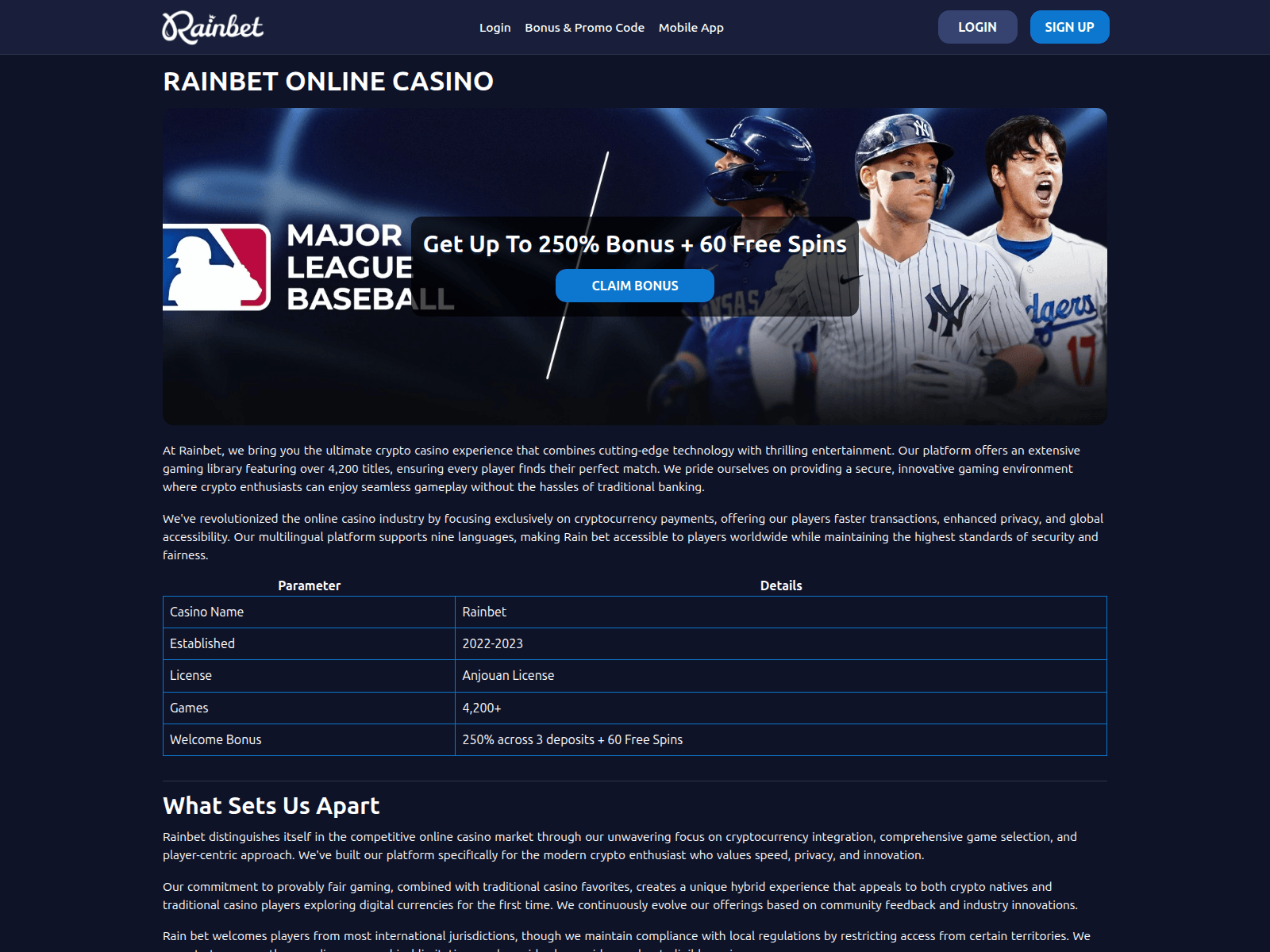 Screenshot of rainbet-au-casino.com