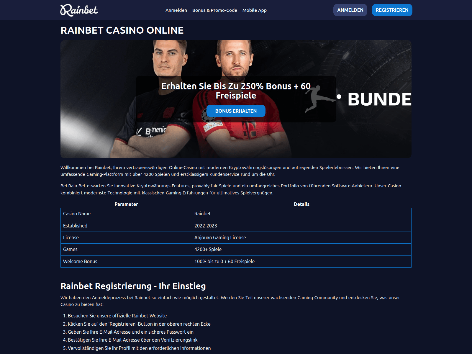 Screenshot of rainbets-de.com
