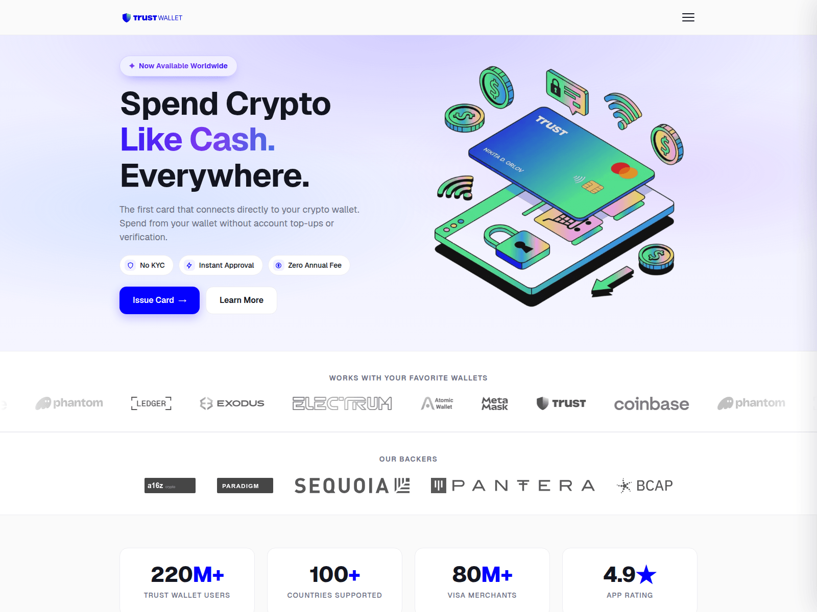 Screenshot of trustwalletcards.shop