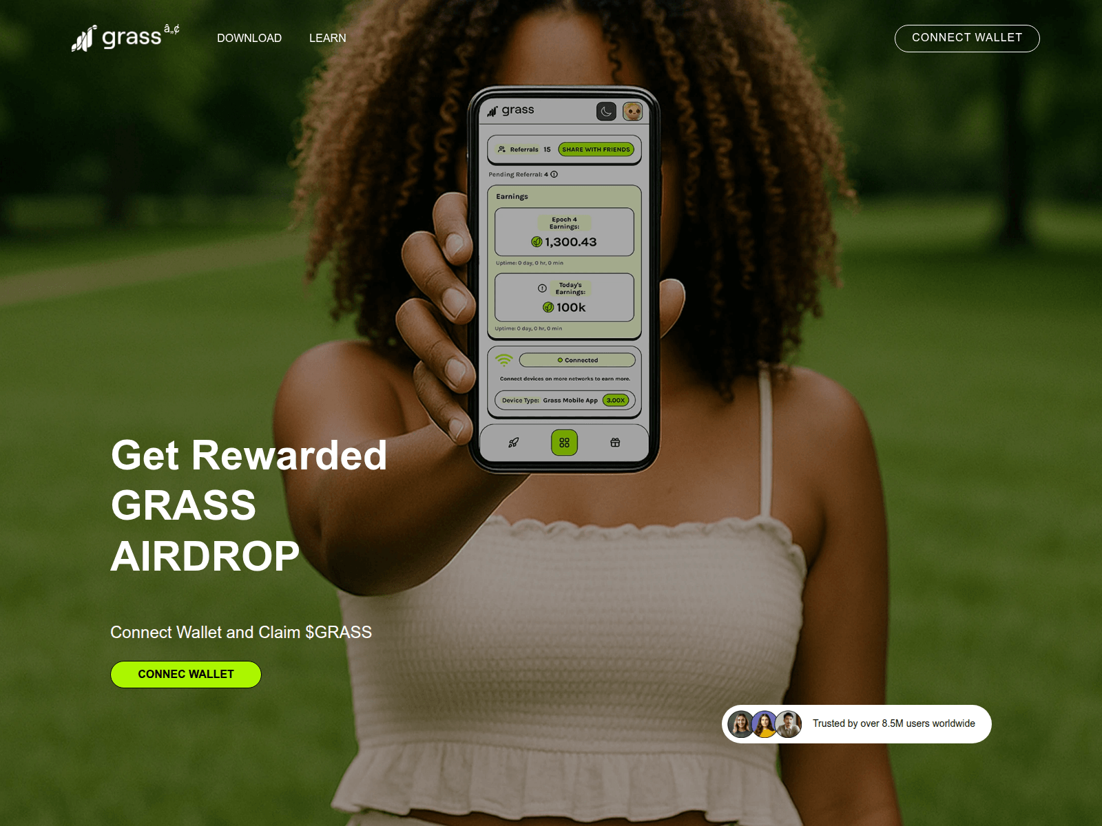 Screenshot of grass.onsol.fun
