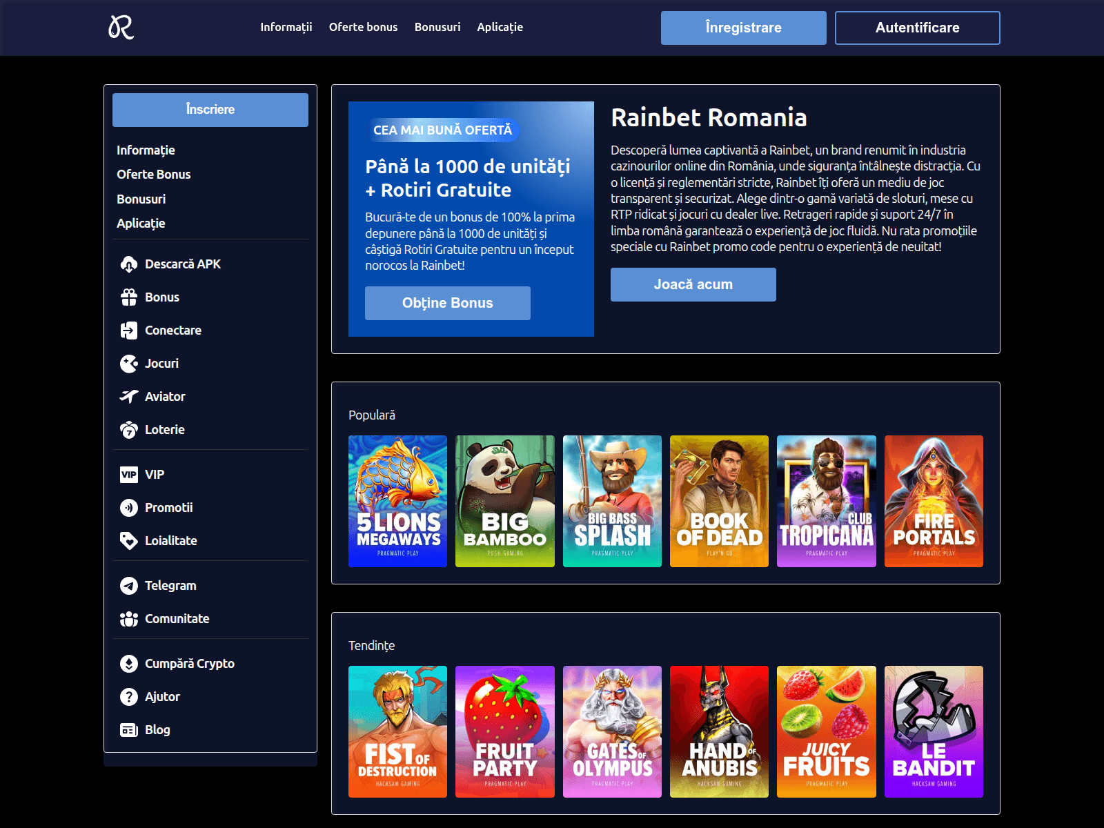 Screenshot of rainbetromania.com