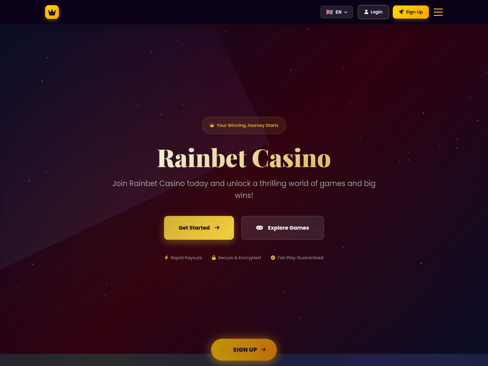 Screenshot of rainbet-no-deposit-bonus.click