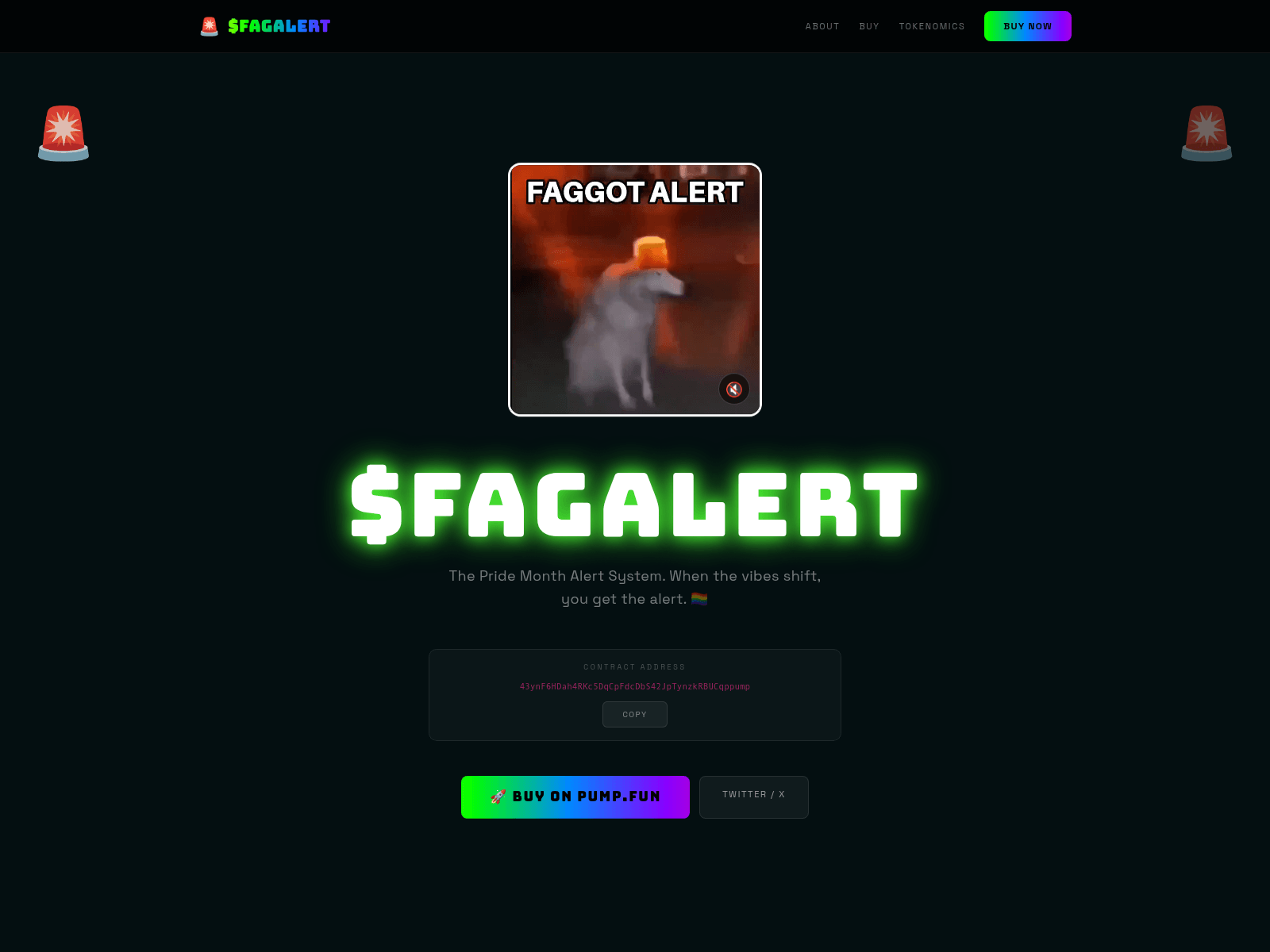 Screenshot of fagalert.fun