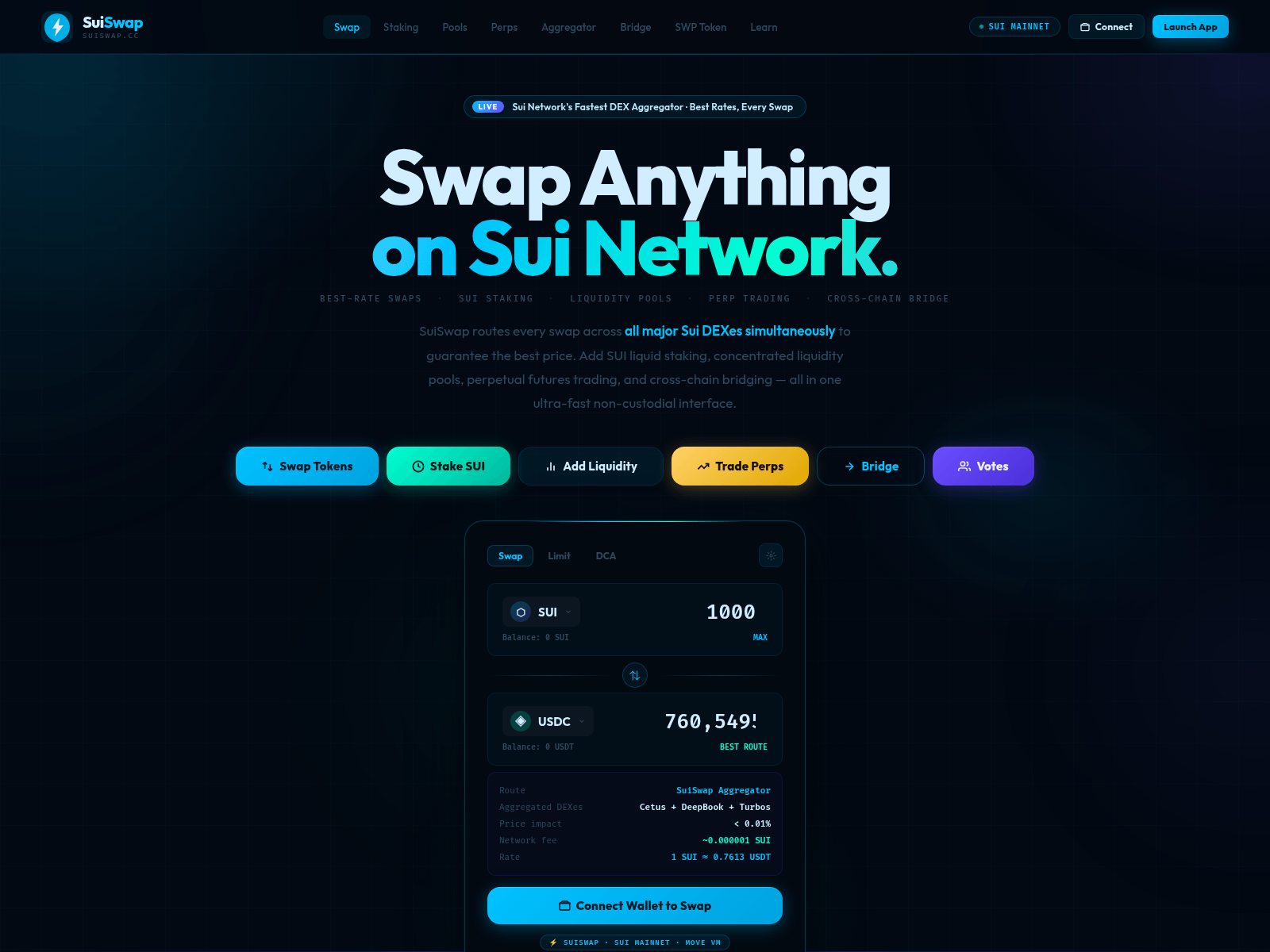 Screenshot of suiswap.cc