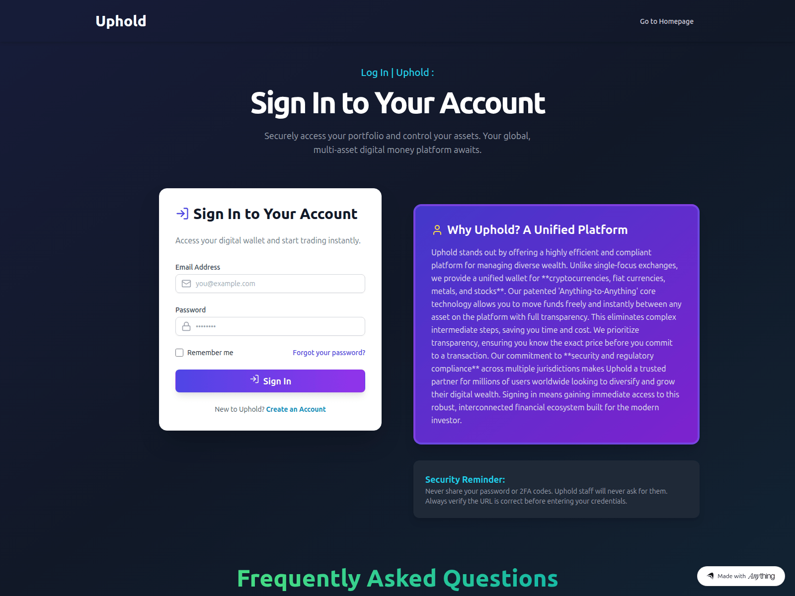 Screenshot of faq-up-huld-lggin-en.created.app