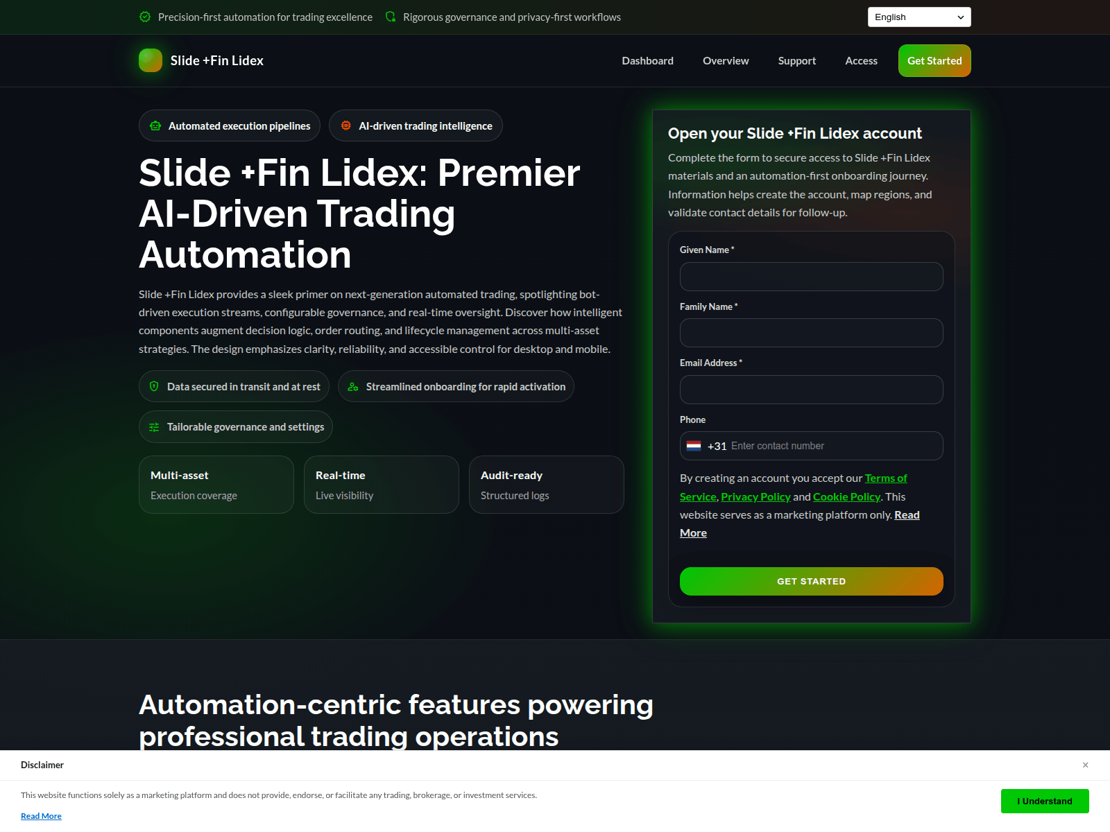 Screenshot of slidefinlidex.com