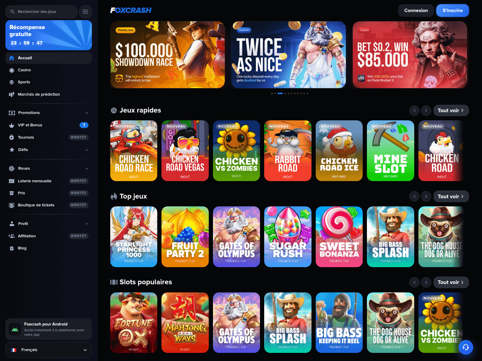 Screenshot of foxcrash.com