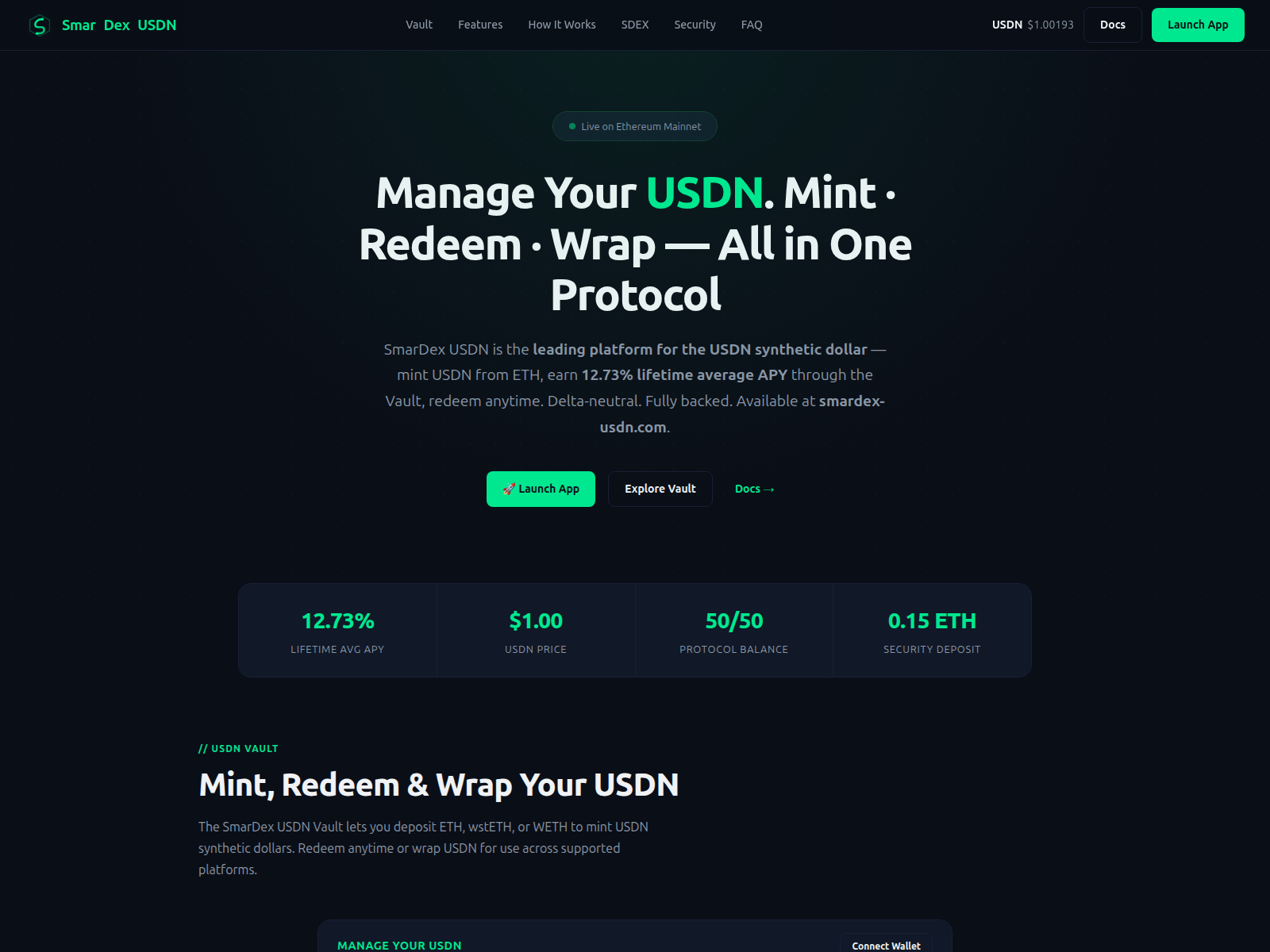 Screenshot of smardex-usdn.com