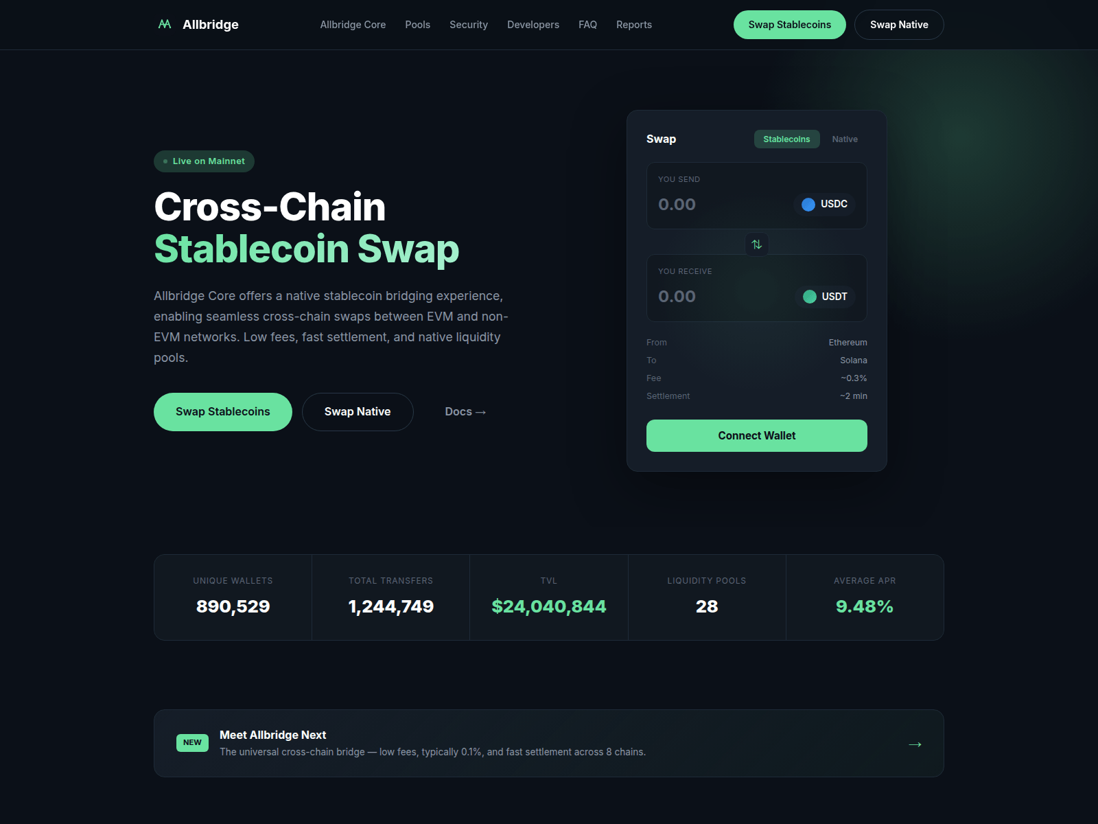 Screenshot of allbridge-bridge.com