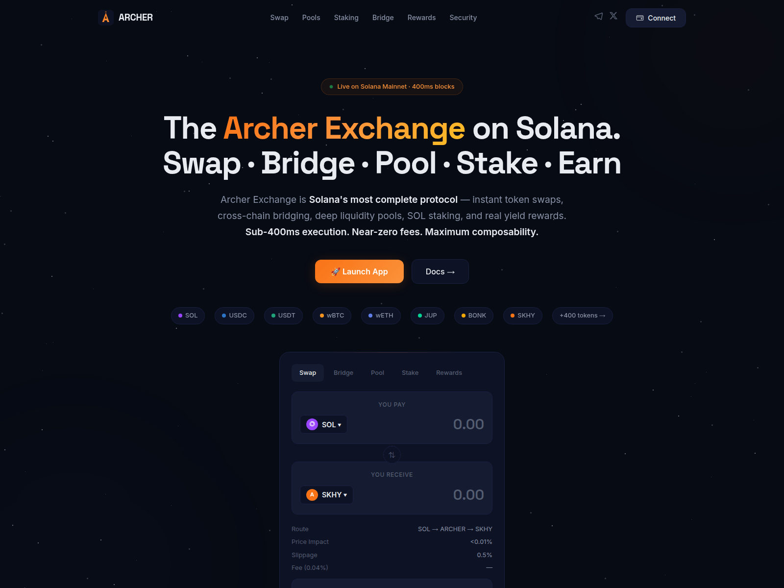 Screenshot of archer-exchanges.com