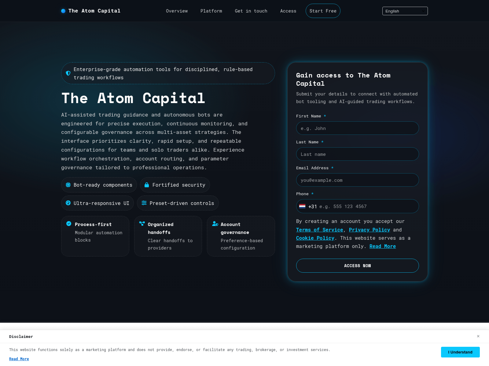 Screenshot of the-atomcapital.com