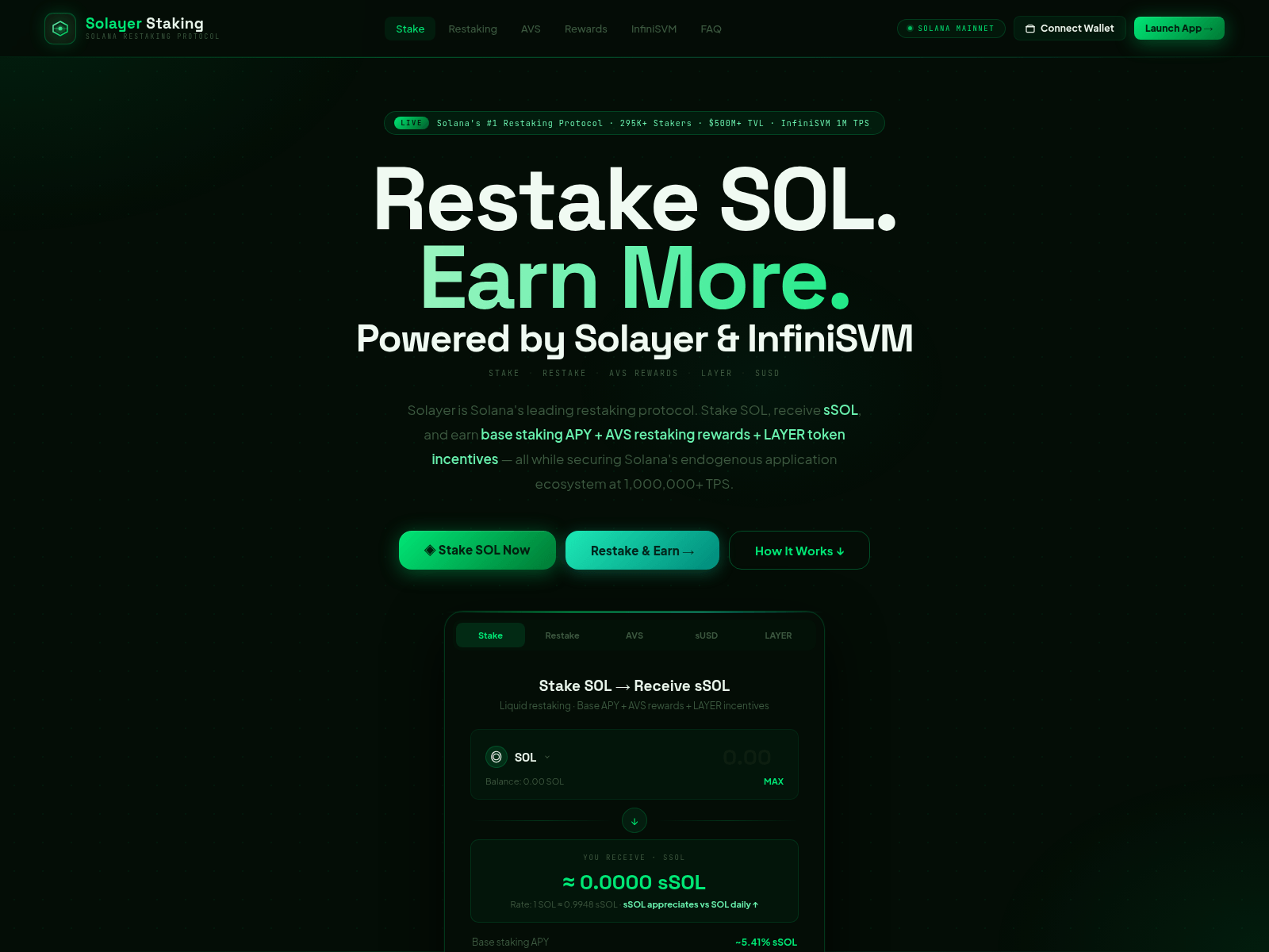 Screenshot of solayer-staking.com