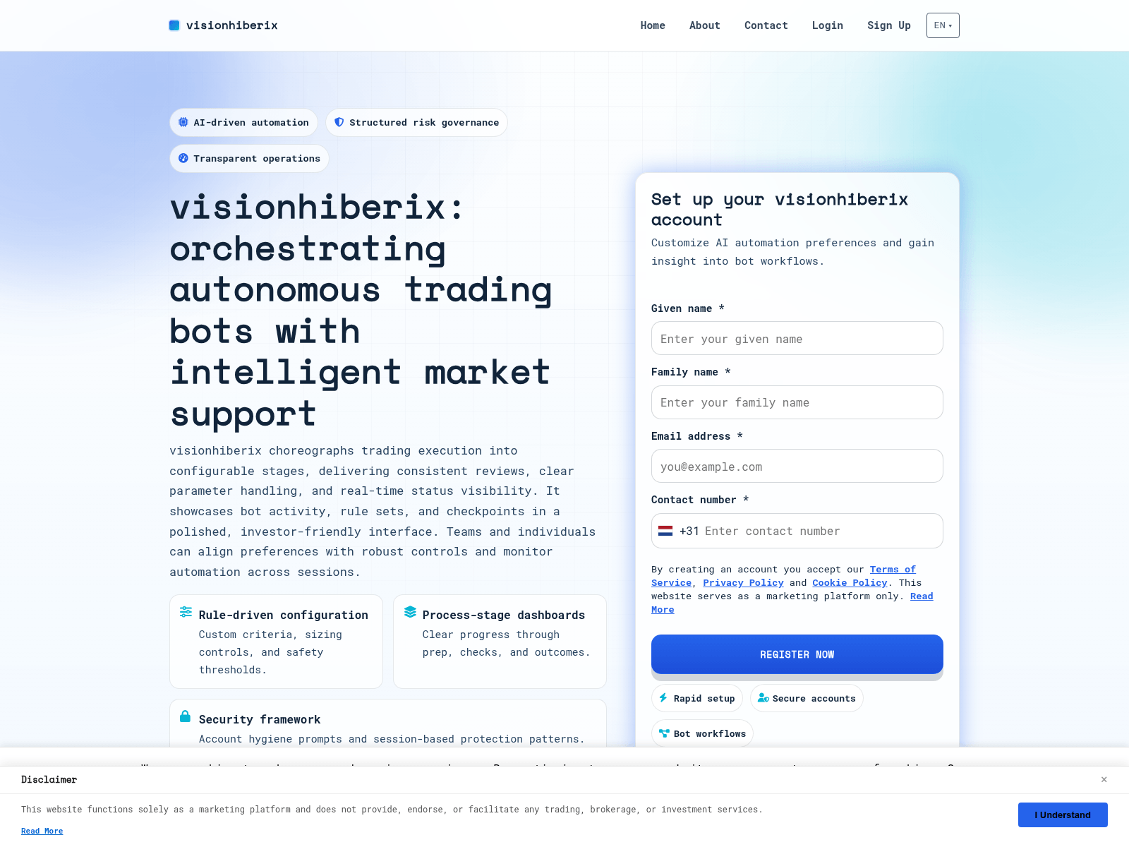 Screenshot of visionhiberixengine.com