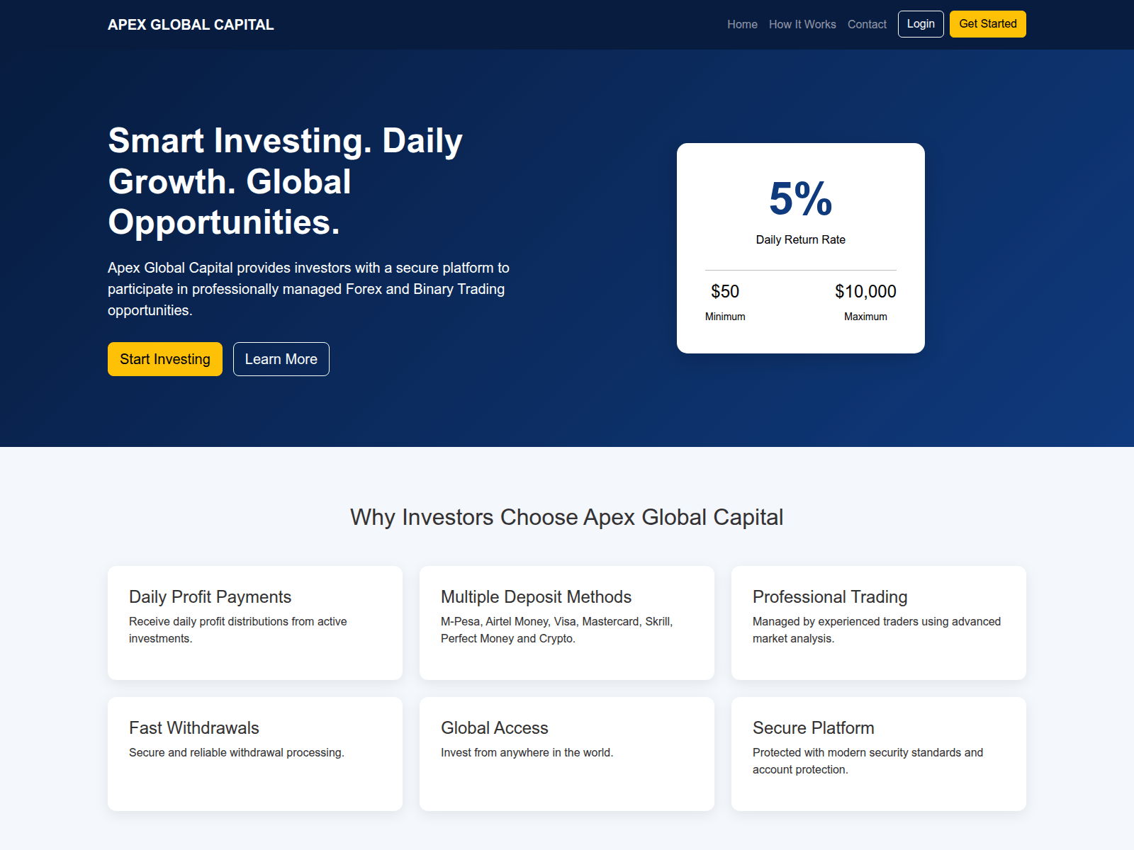 Screenshot of apexgcapital.com