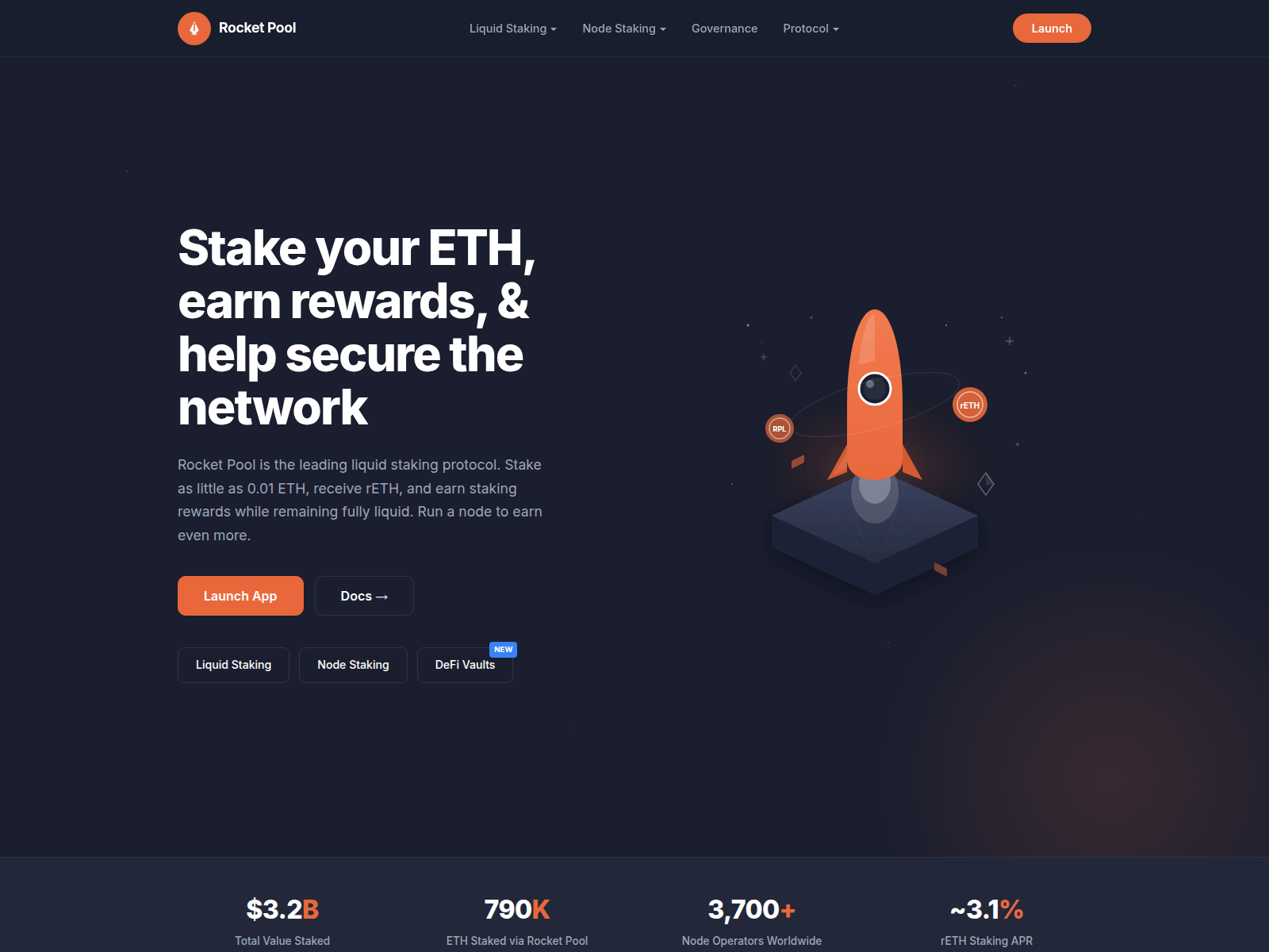 Screenshot of rocketpool-staking.com