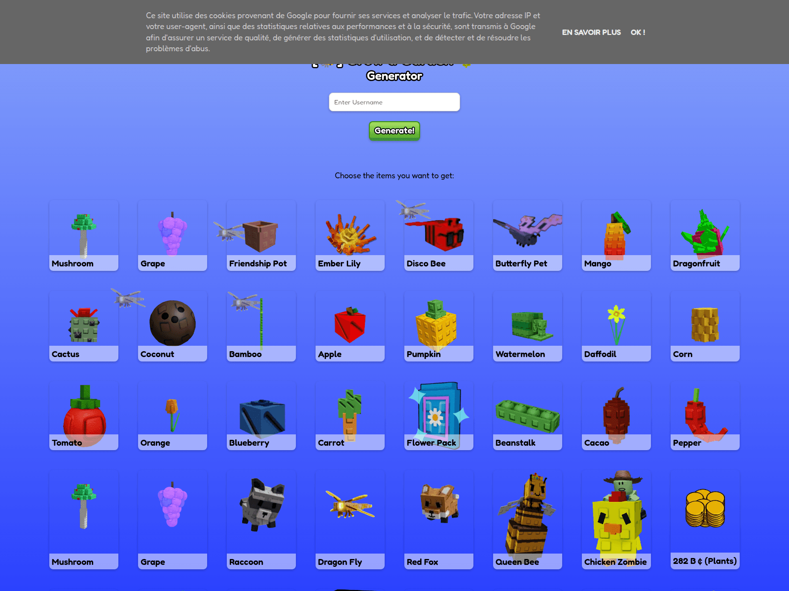 Screenshot of robloxgrowagarden.blogspot.com