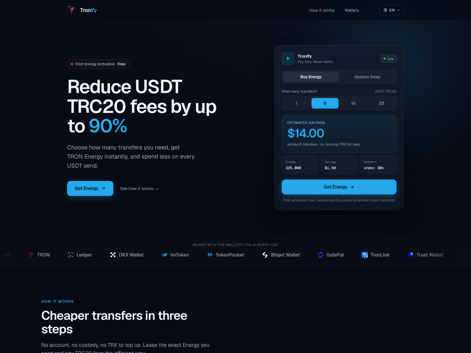 Screenshot of tronify-energy.com