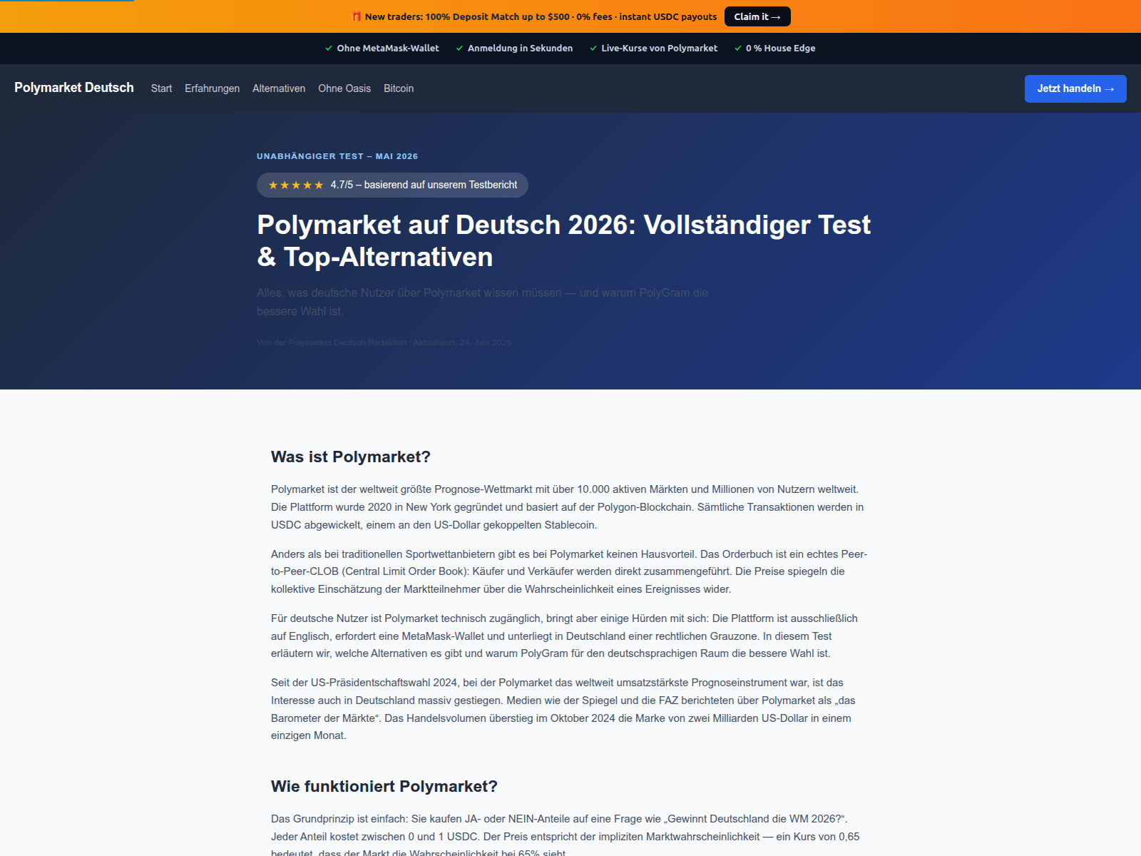 Screenshot of polymarket-deutsch.com