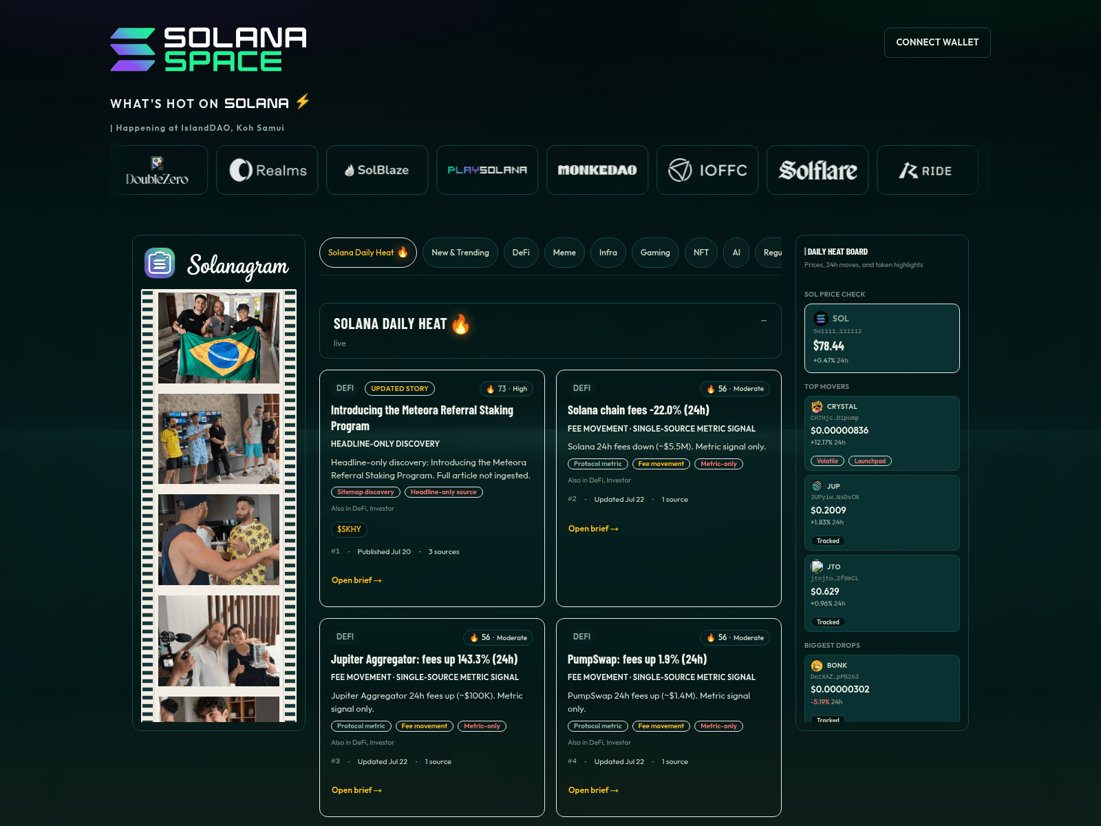 Screenshot of solanaspace.ink