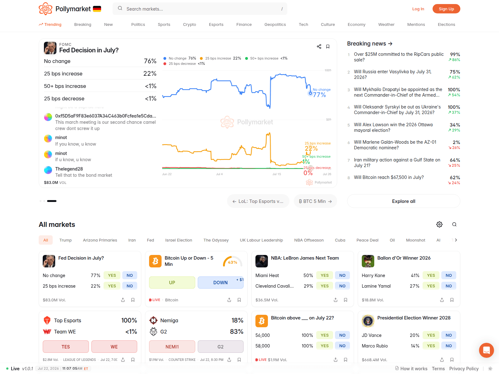 Screenshot of pollymarket.world