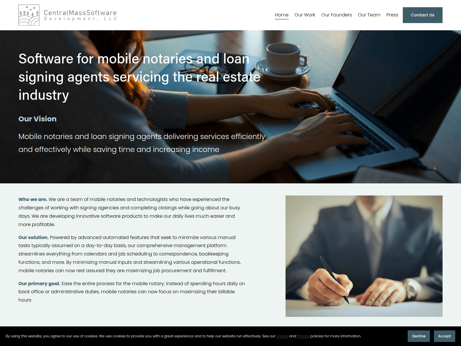Screenshot of notarymobileservice.com