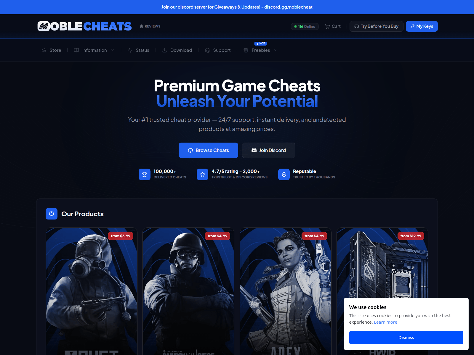Screenshot of noblecheats.net