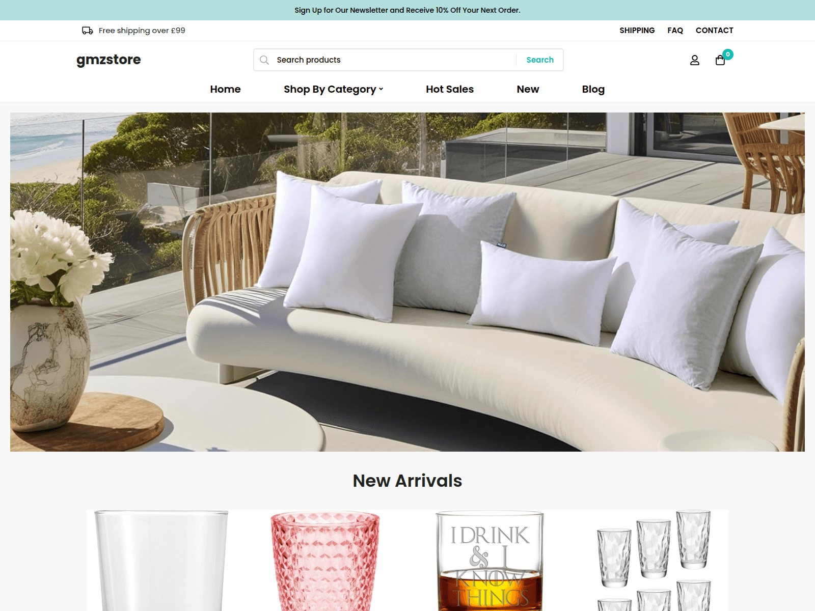 Screenshot of gmzstore.co.uk